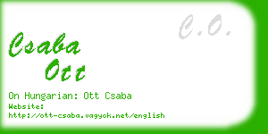 csaba ott business card